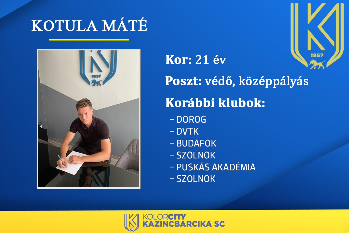 https://kbsc.hu/Kotula Máté a Kolorcity Kazincbarcika játékosa!